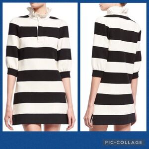 Marc Jacobs Rugby Stripe Frill-Collar Mini Dress